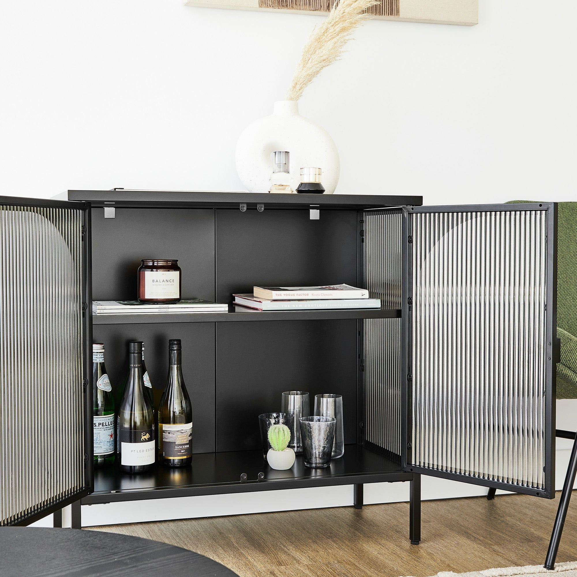 Eve Modern Metal Cabinet Black