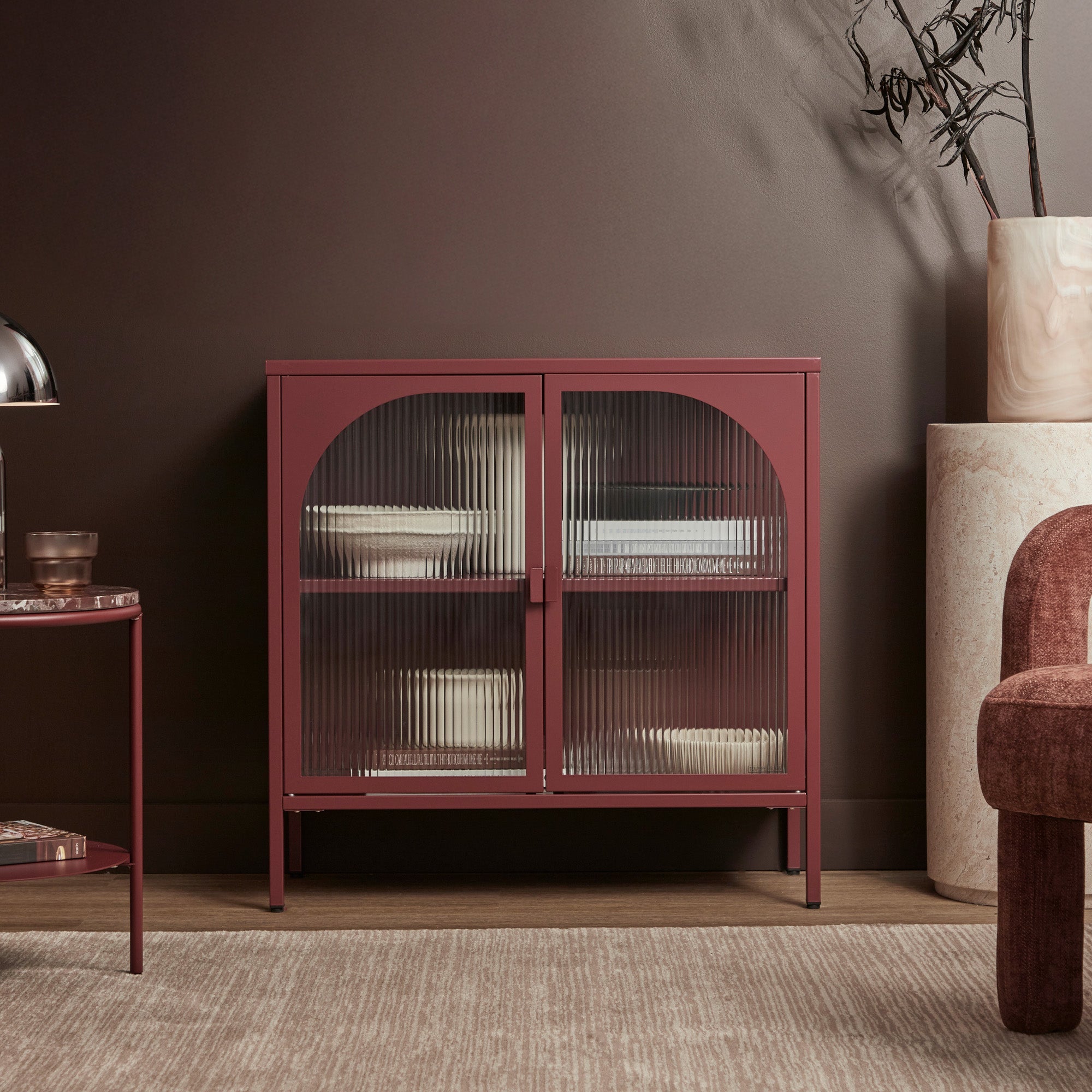 Eve Modern Metal Cabinet Wine