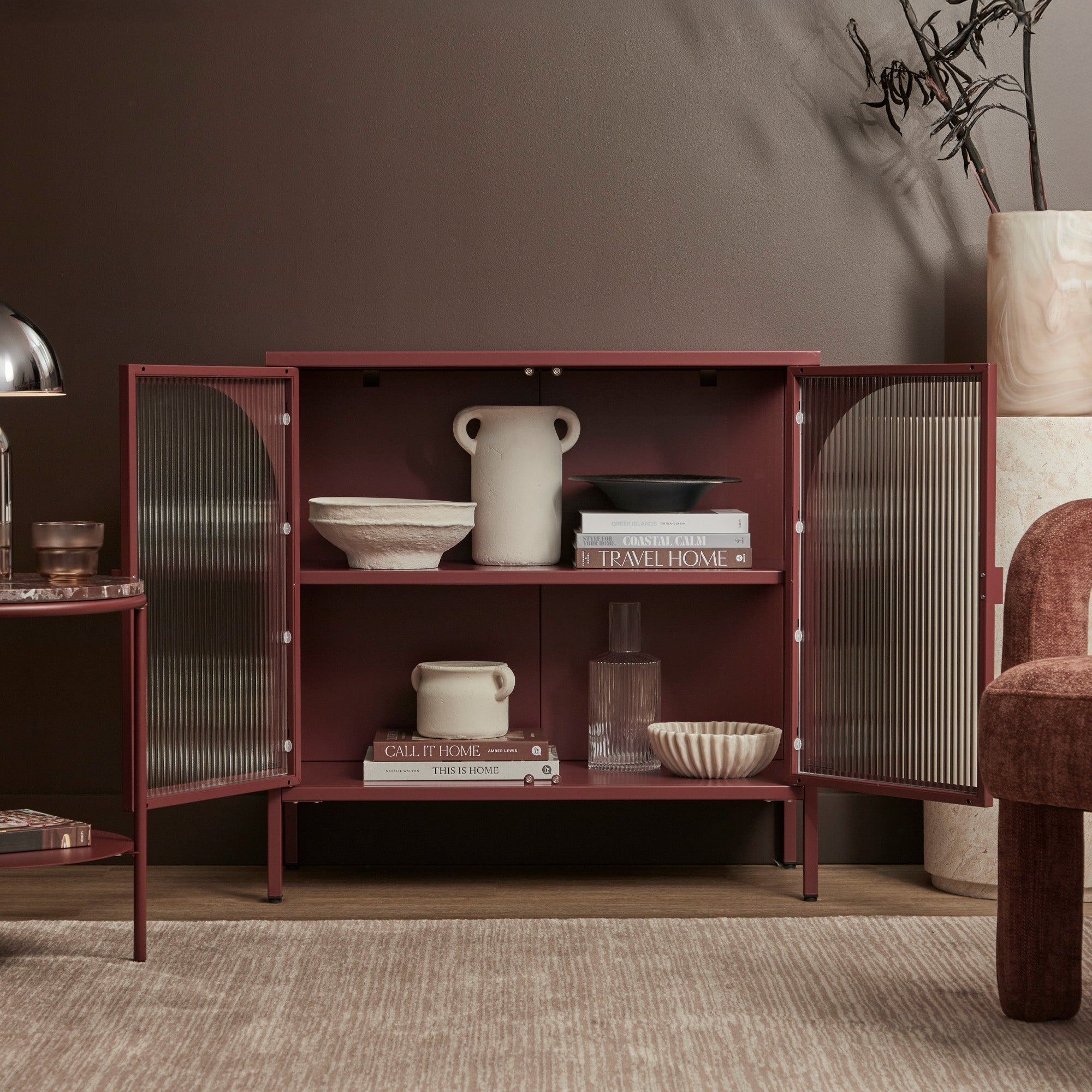 Eve Modern Metal Cabinet Wine