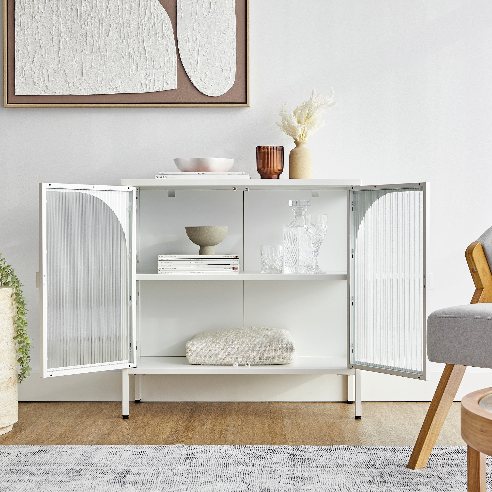 Eve Modern Metal Cabinet White