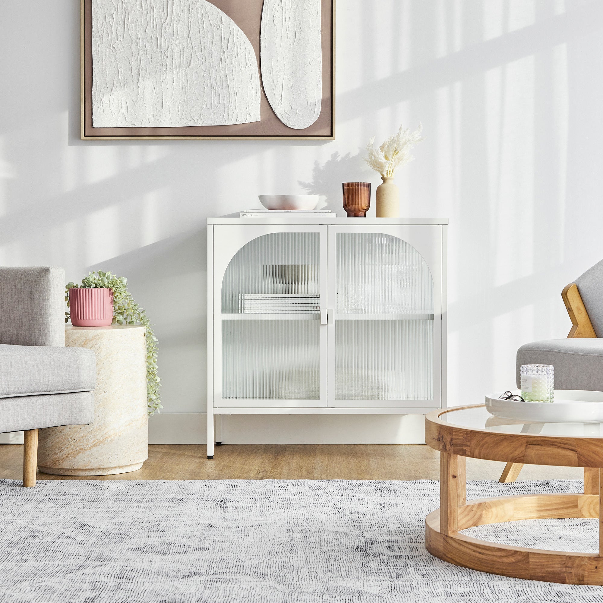 Eve Modern Metal Cabinet White