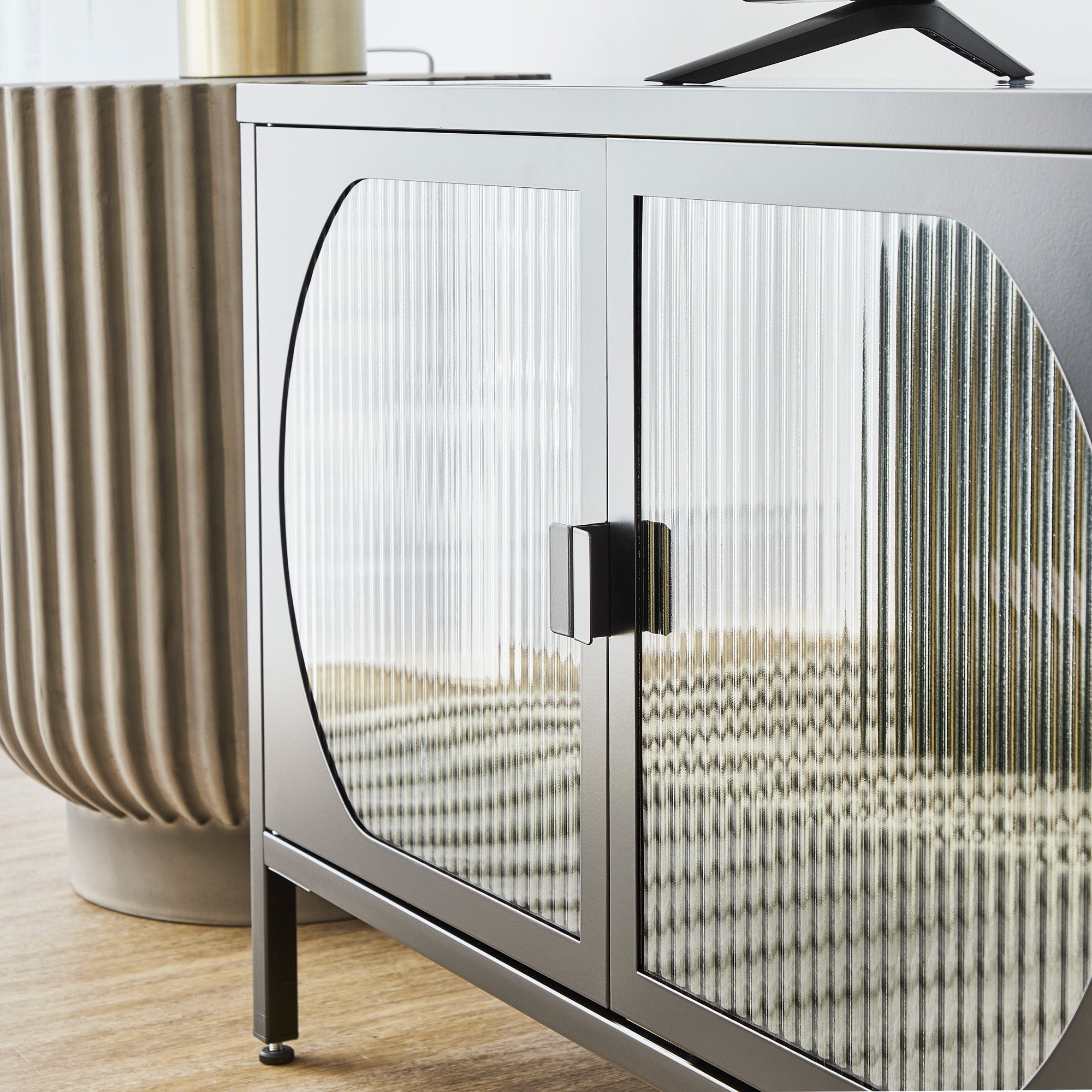 Eve Modern Metal Entertainment Unit Black (160cm)