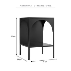 Eve Metal Open Front Side Table Black