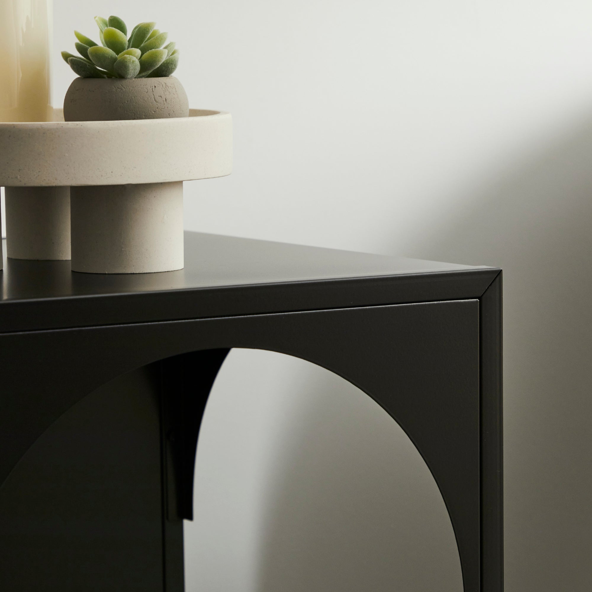 Eve Metal Open Front Side Table Black