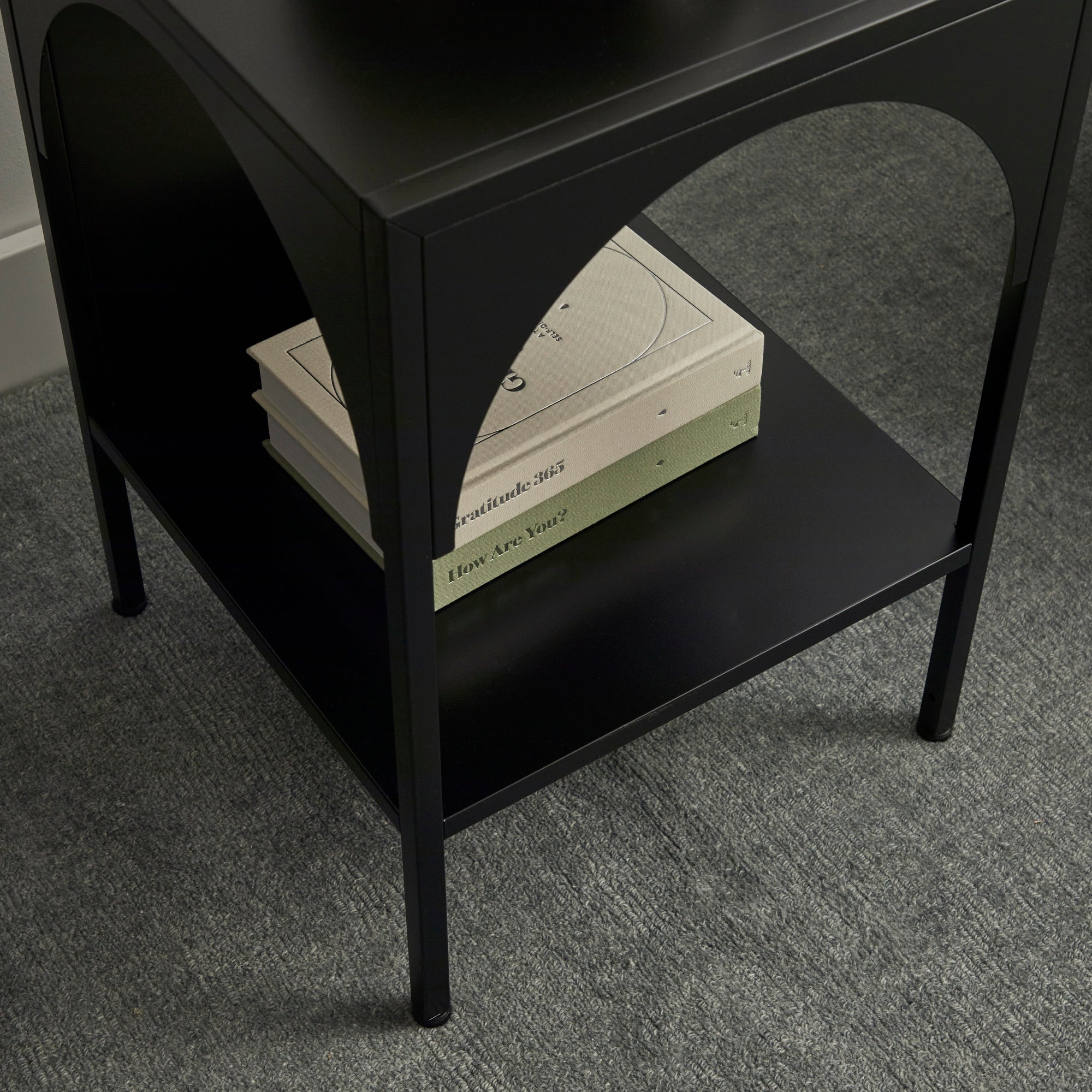 Eve Metal Open Front Side Table Black
