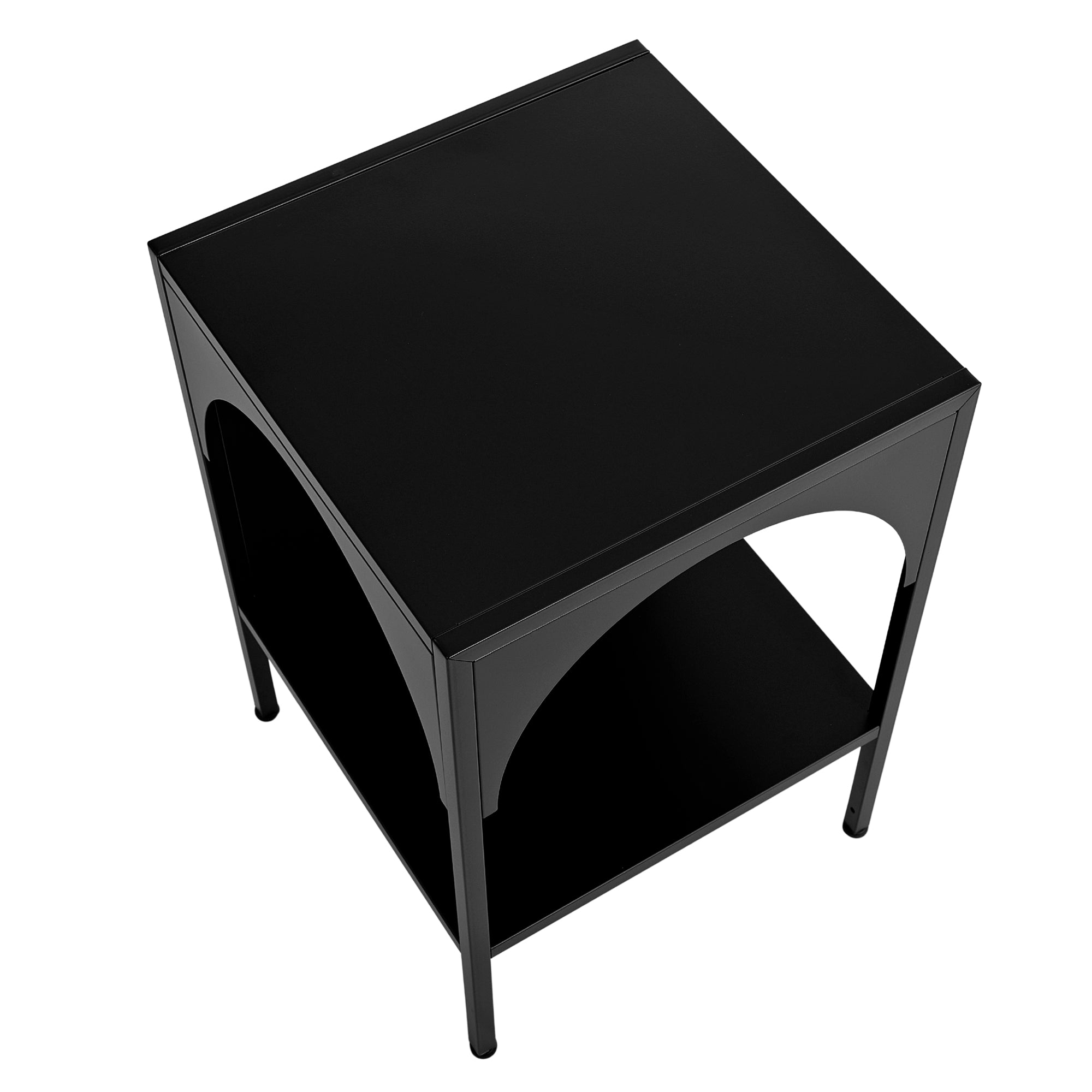 Eve Metal Open Front Side Table Black