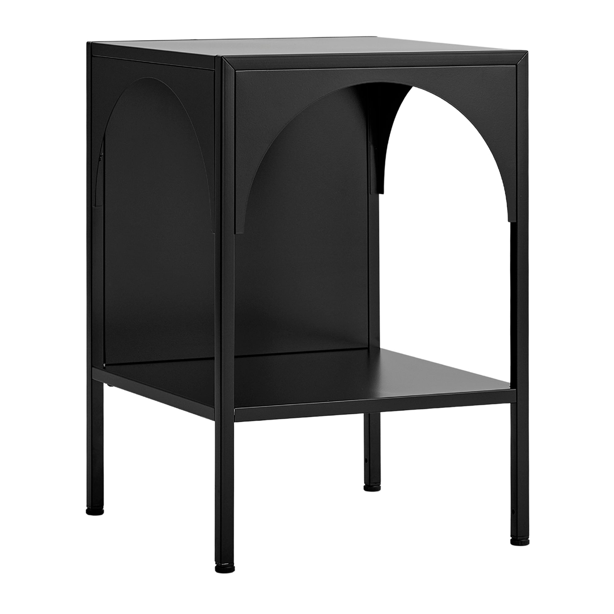 Eve Metal Open Front Side Table Black