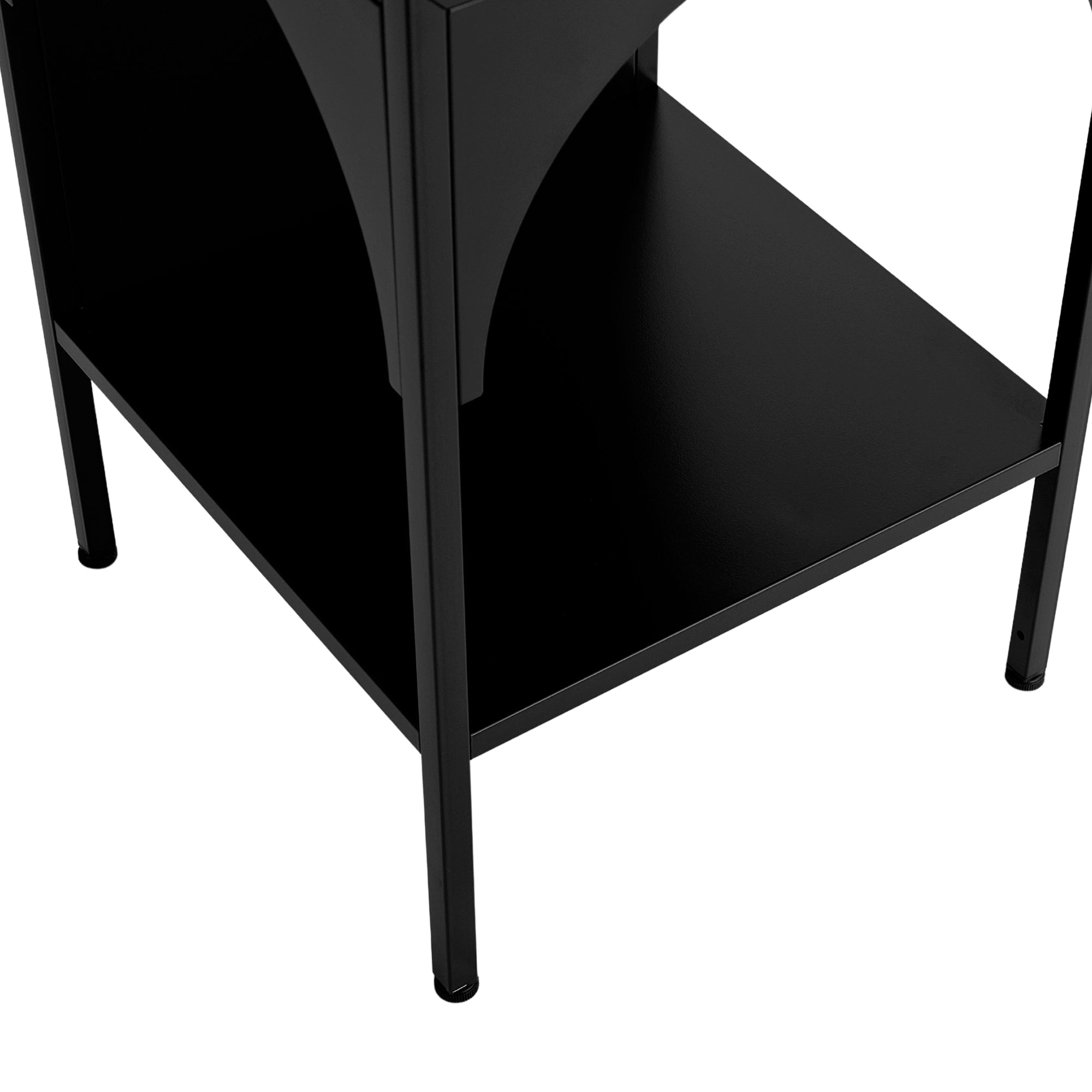 Eve Metal Open Front Side Table Black