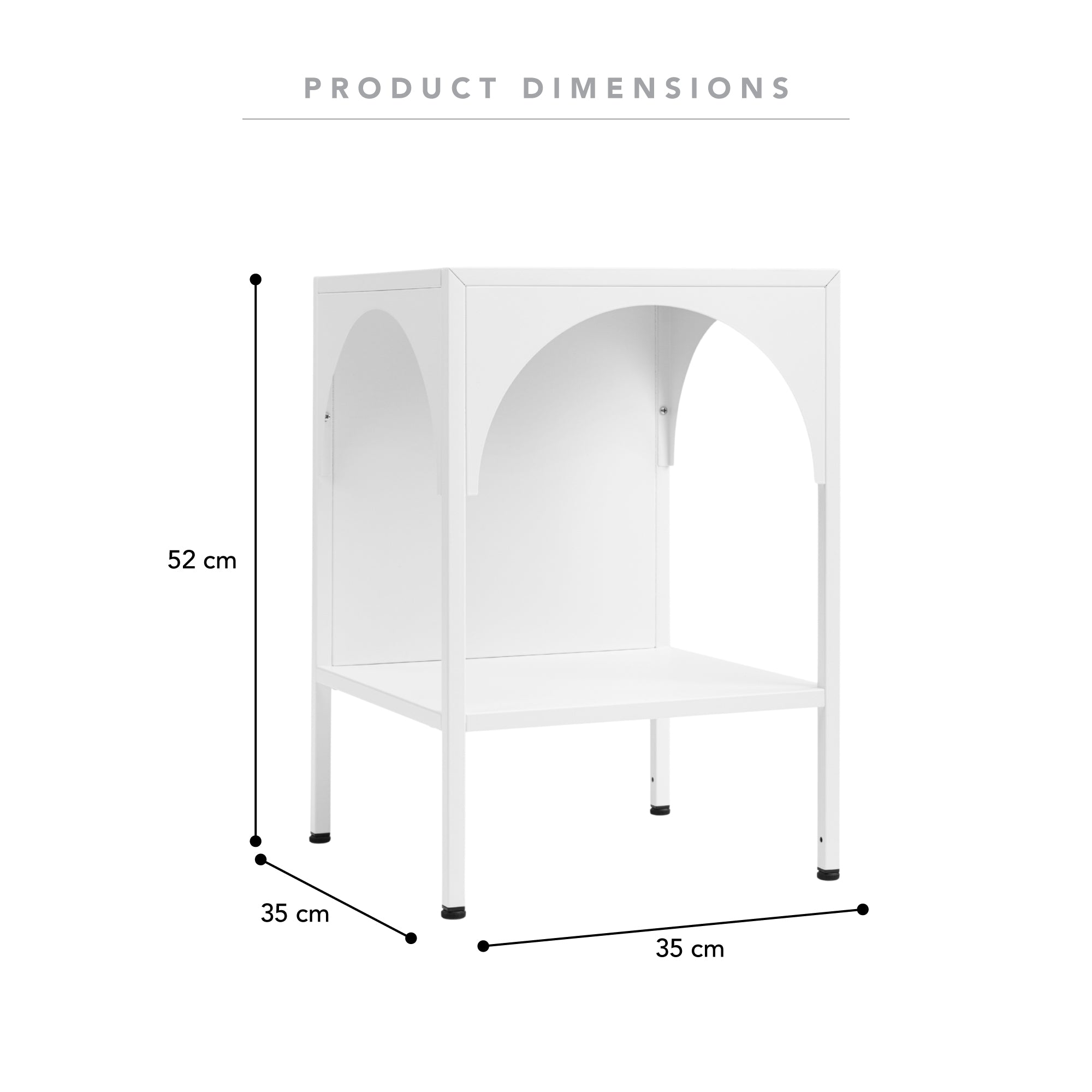 Eve Metal Open Front Side Table White