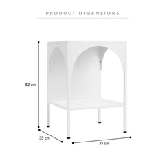 Eve Metal Open Front Side Table White