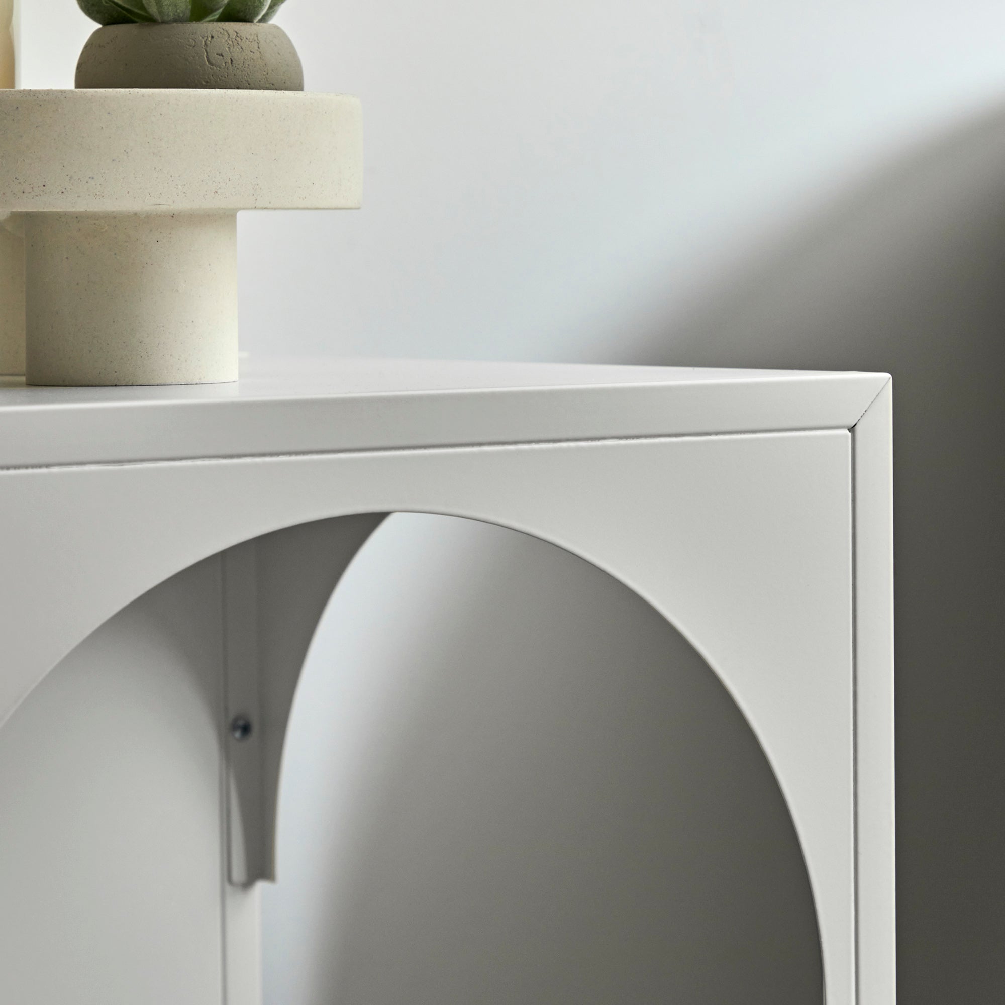 Eve Metal Open Front Side Table White