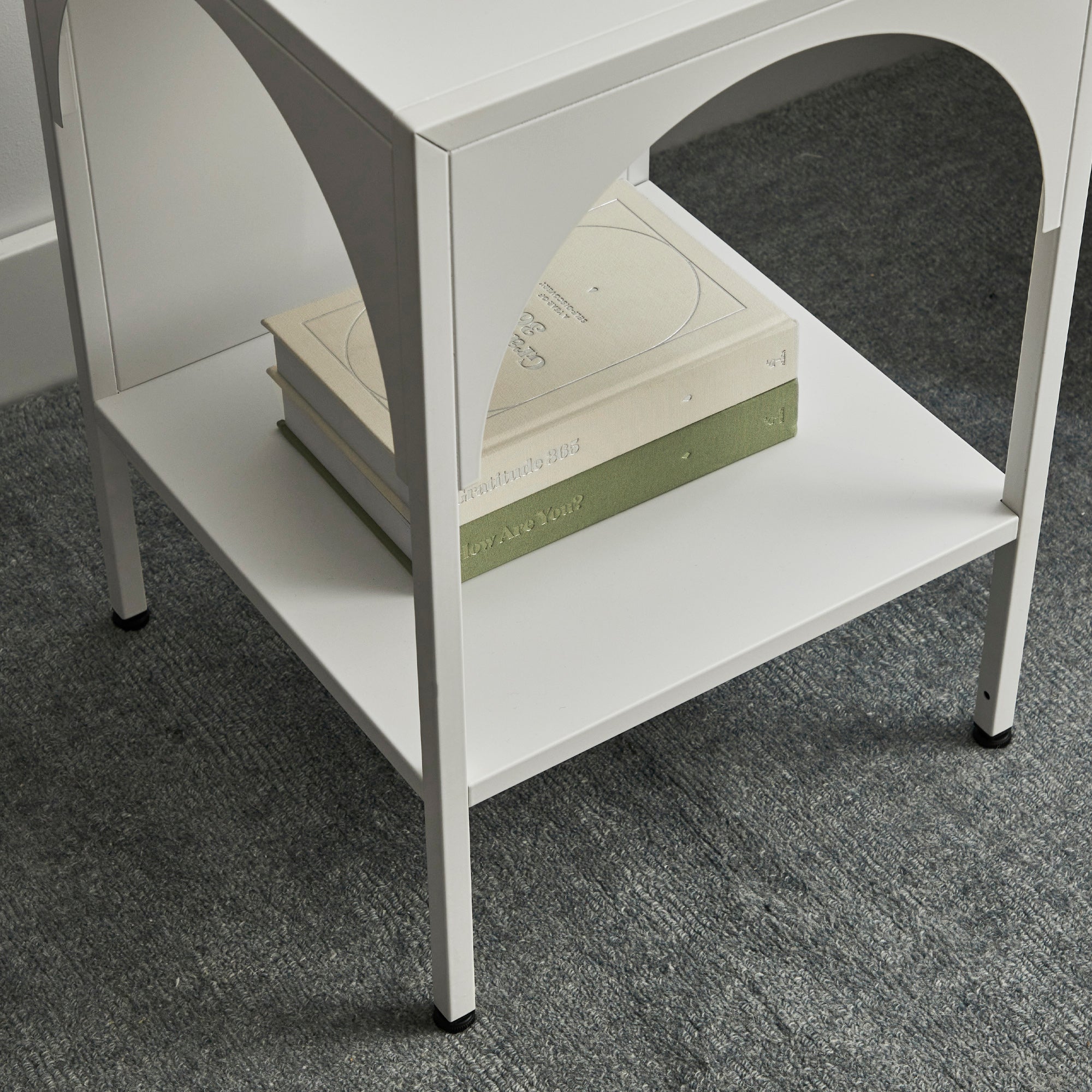 Eve Metal Open Front Side Table White