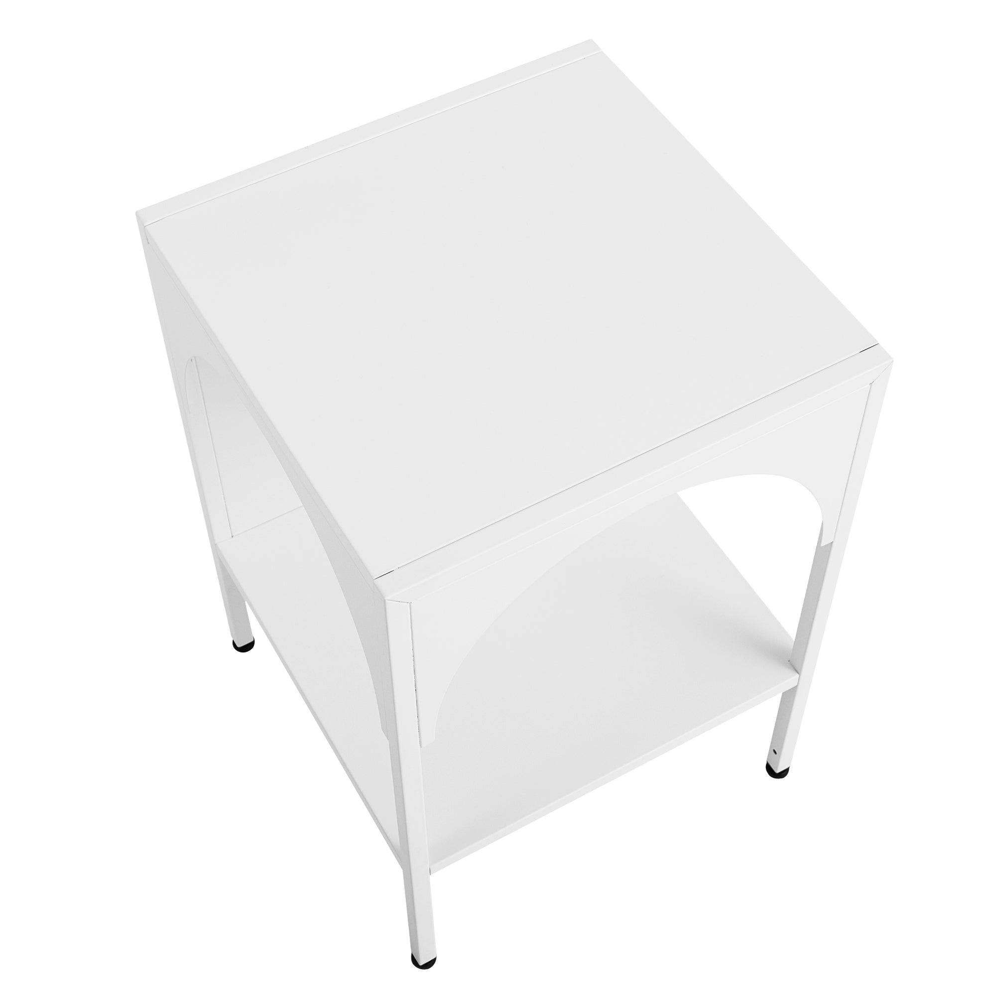 Eve Metal Open Front Side Table White