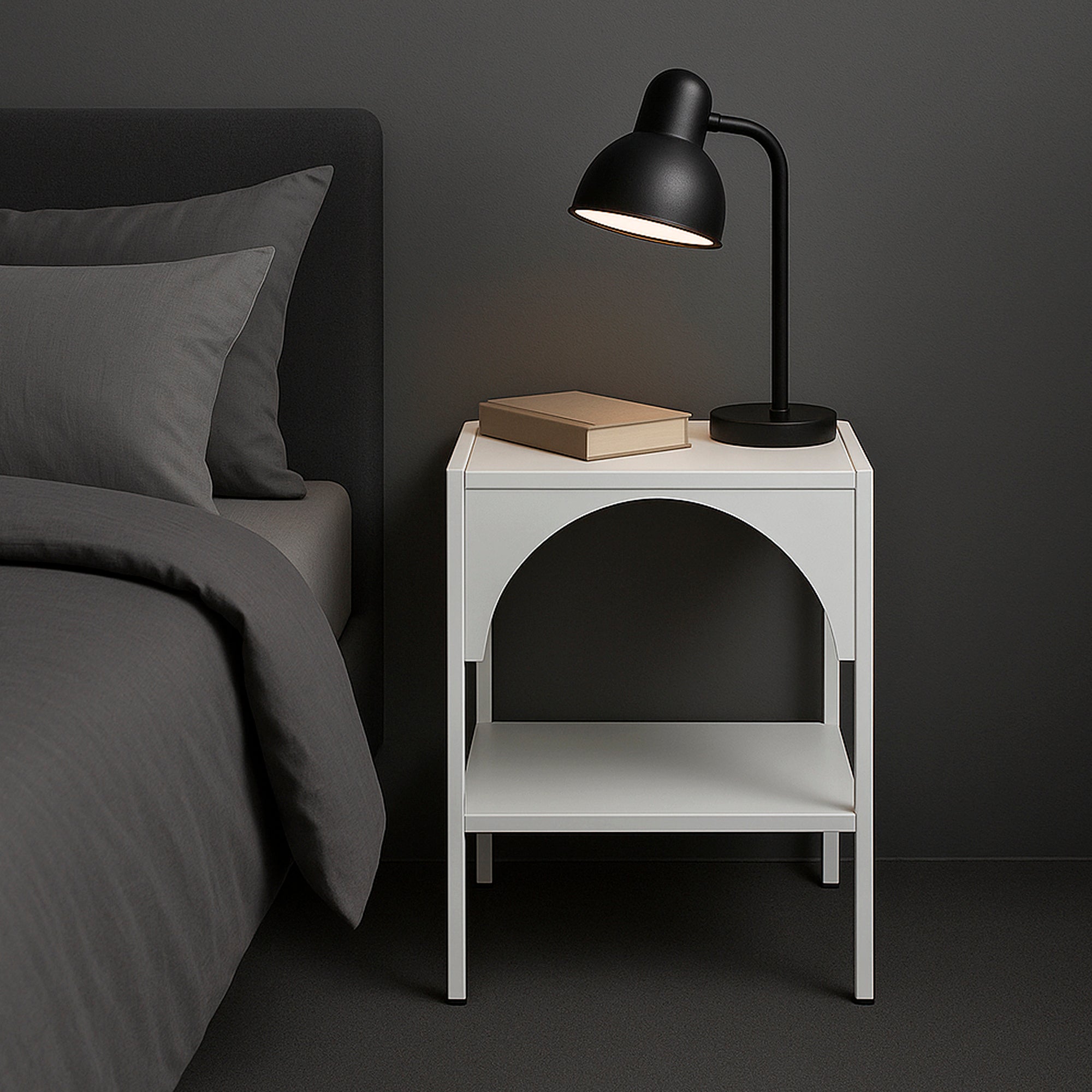 Eve Metal Open Front Side Table White