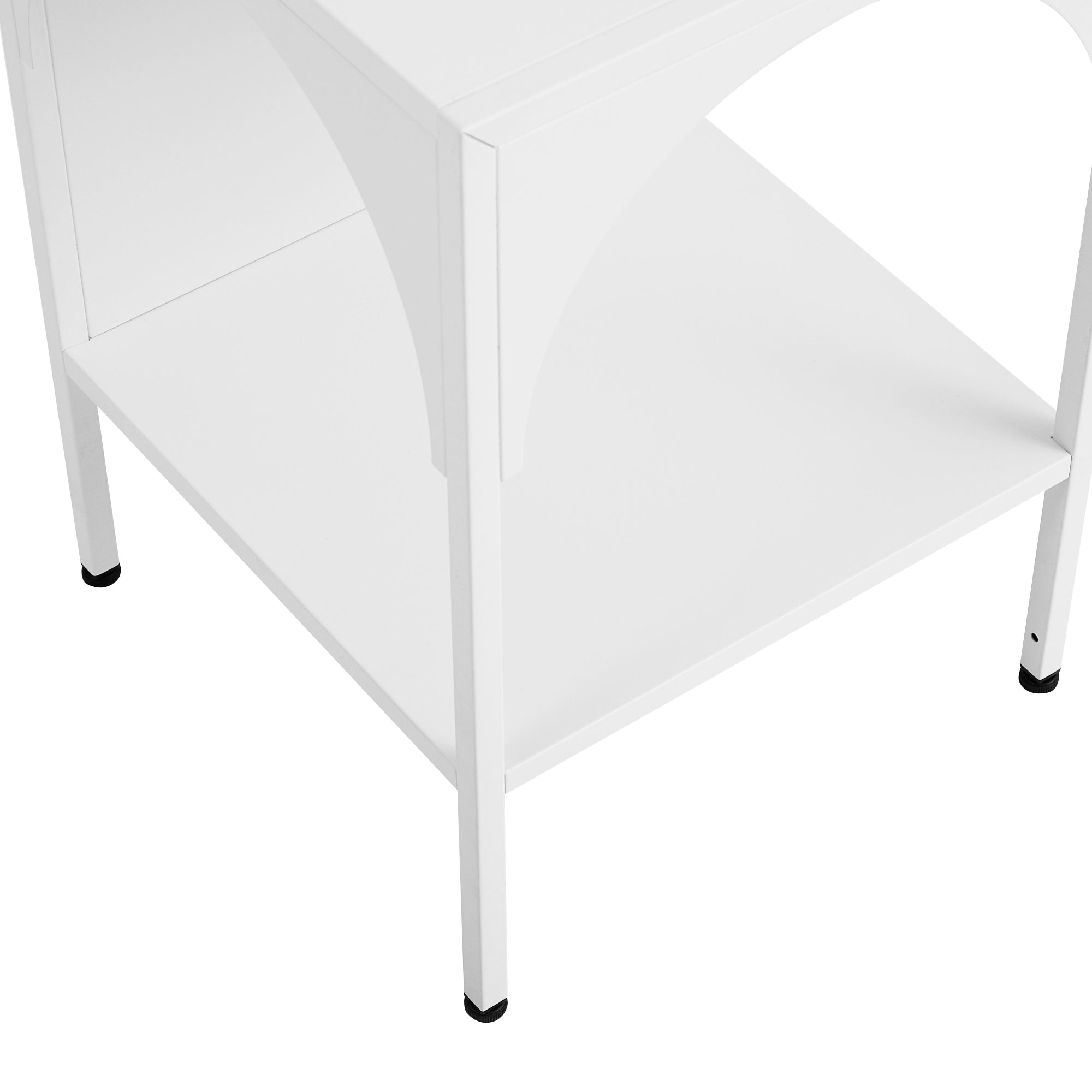 Eve Metal Open Front Side Table White