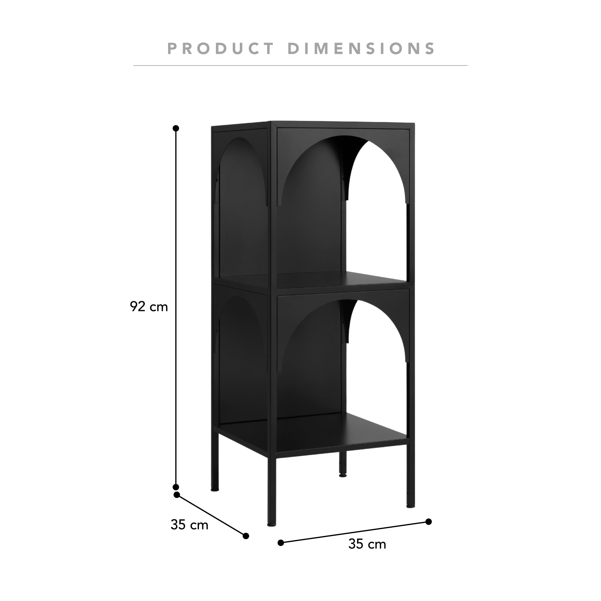 Eve Metal Open Front Shelving Unit Black