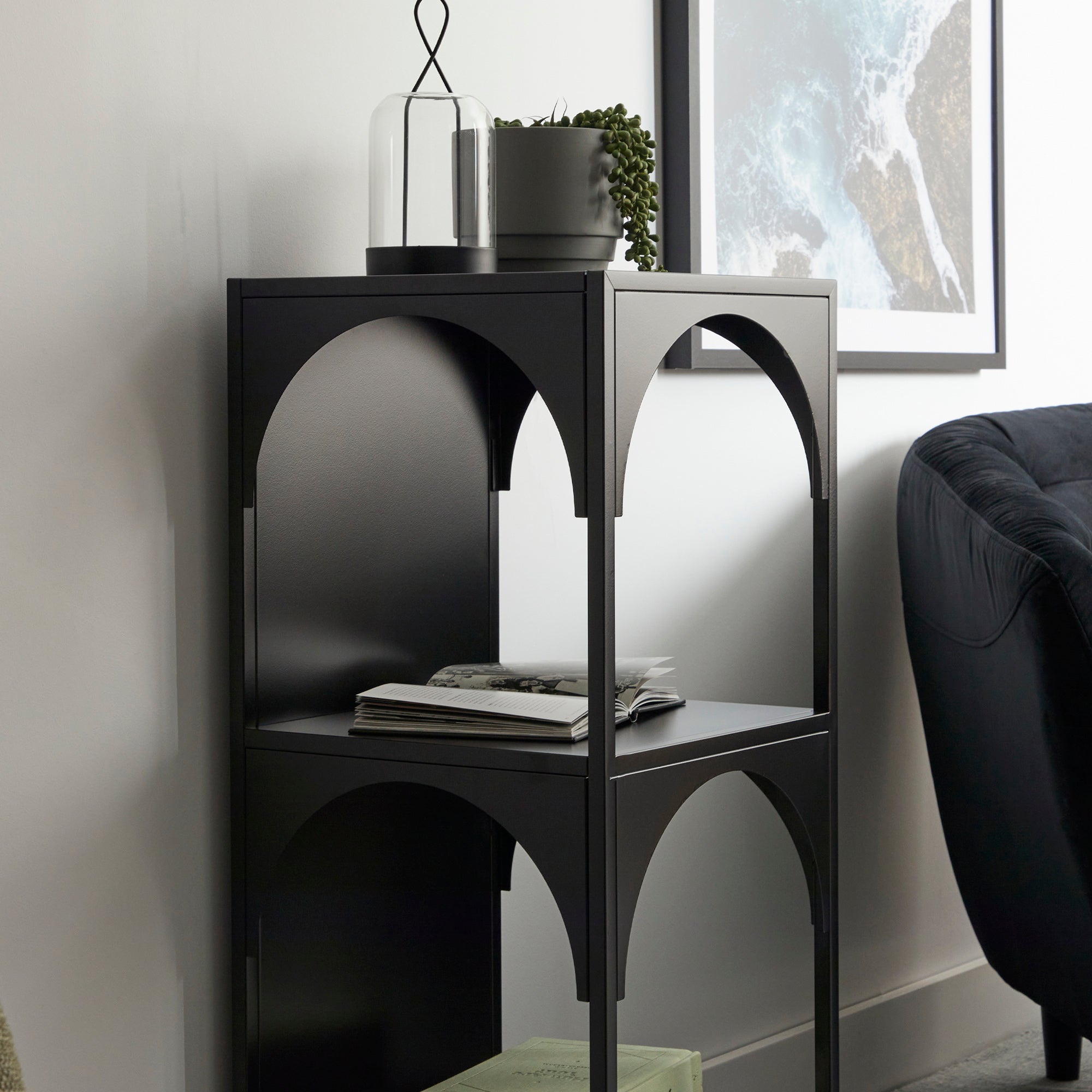 Eve Metal Open Front Shelving Unit Black