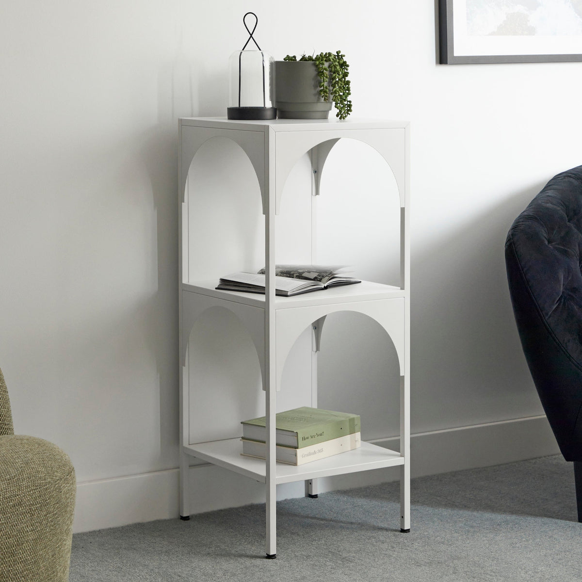 Eve Metal Open Front Shelving Unit White