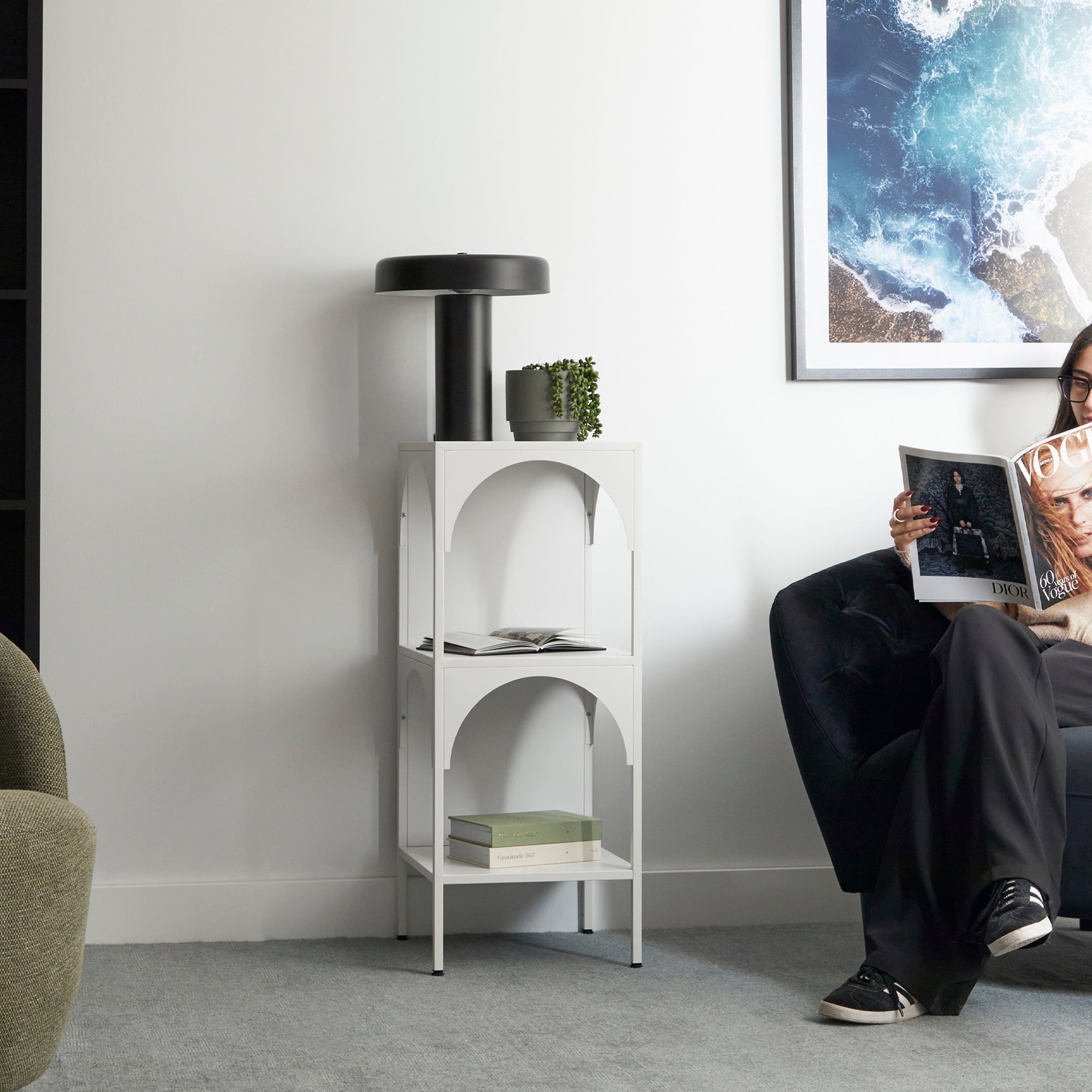 Eve Metal Open Front Shelving Unit White