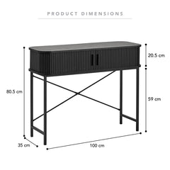 Haven Sliding Door Console Table Black (100cm)