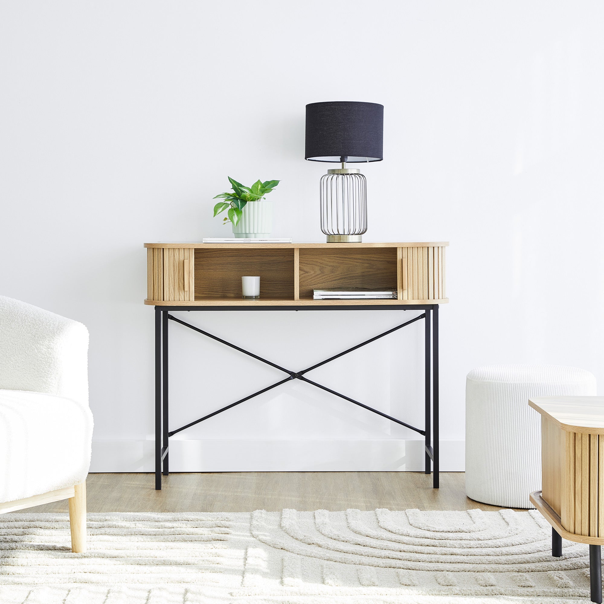 Haven Sliding Door Console Table Natural (100cm)