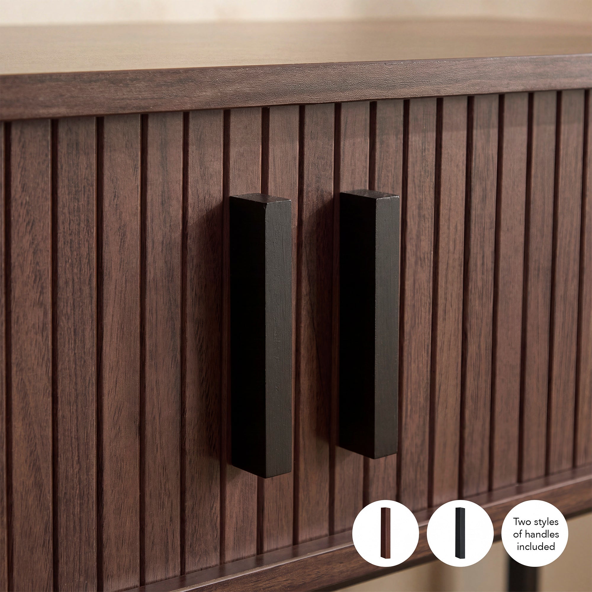 Haven Sliding Door Console Table Walnut (100cm)