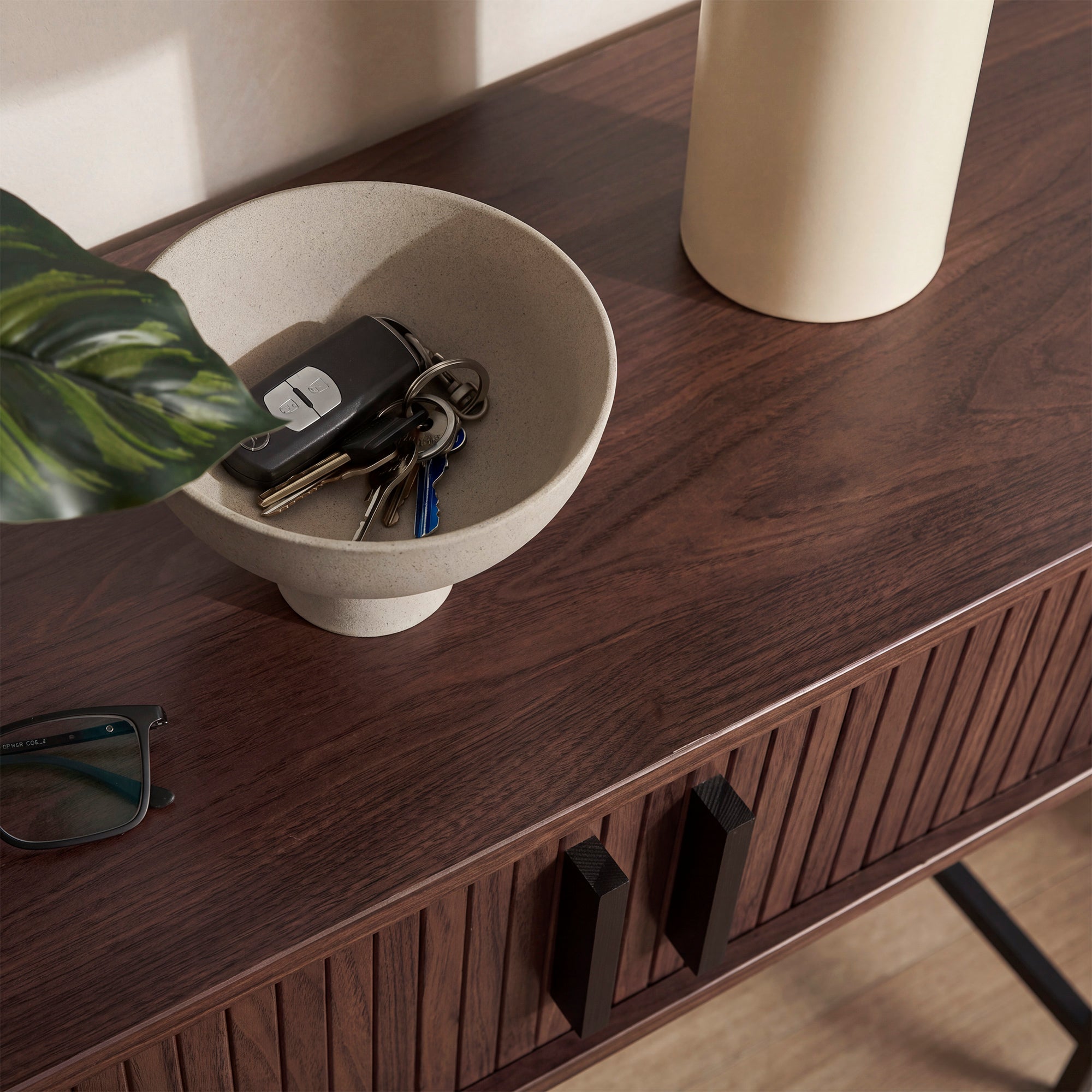 Haven Sliding Door Console Table Walnut (100cm)