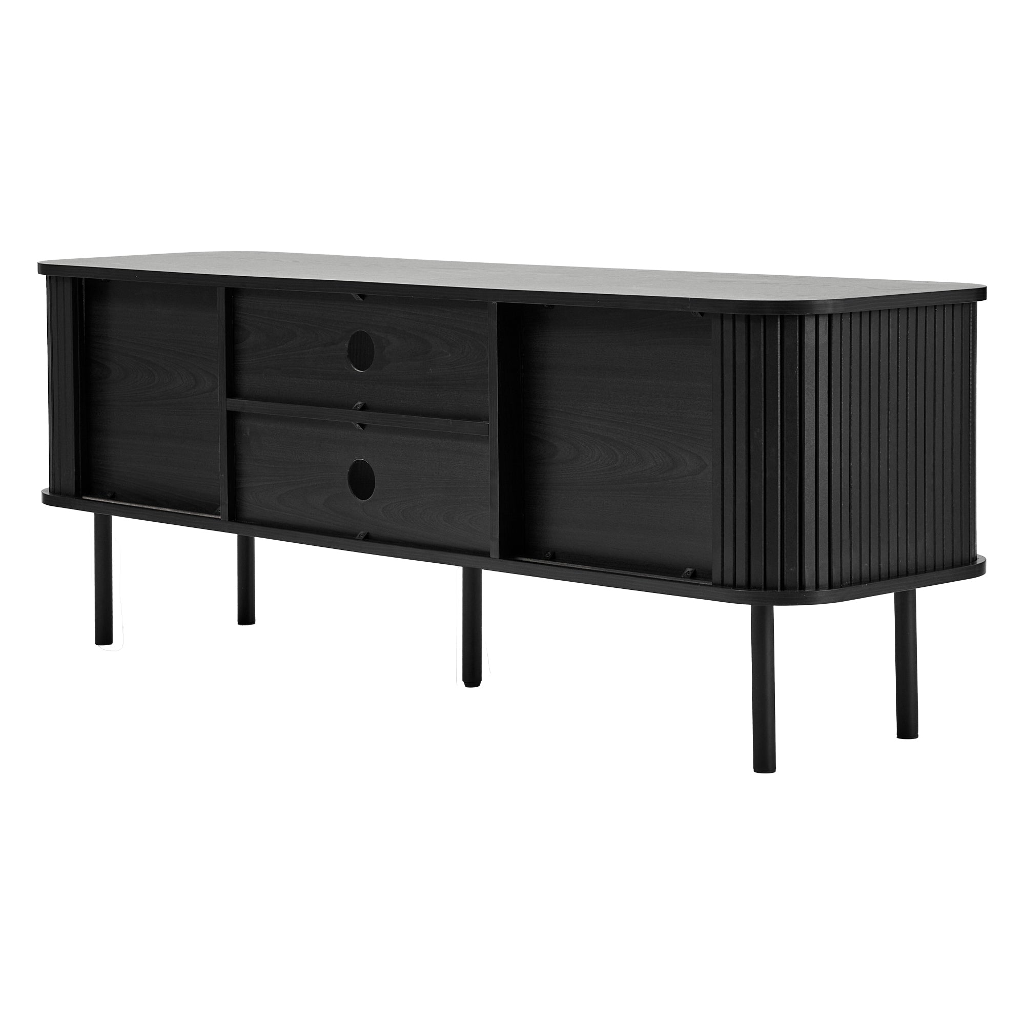 Haven Sliding Door Entertainment Unit Black (140cm)