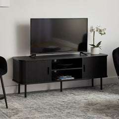 Haven Sliding Door Entertainment Unit Black (140cm)