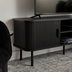 Haven Sliding Door Entertainment Unit Black (140cm)