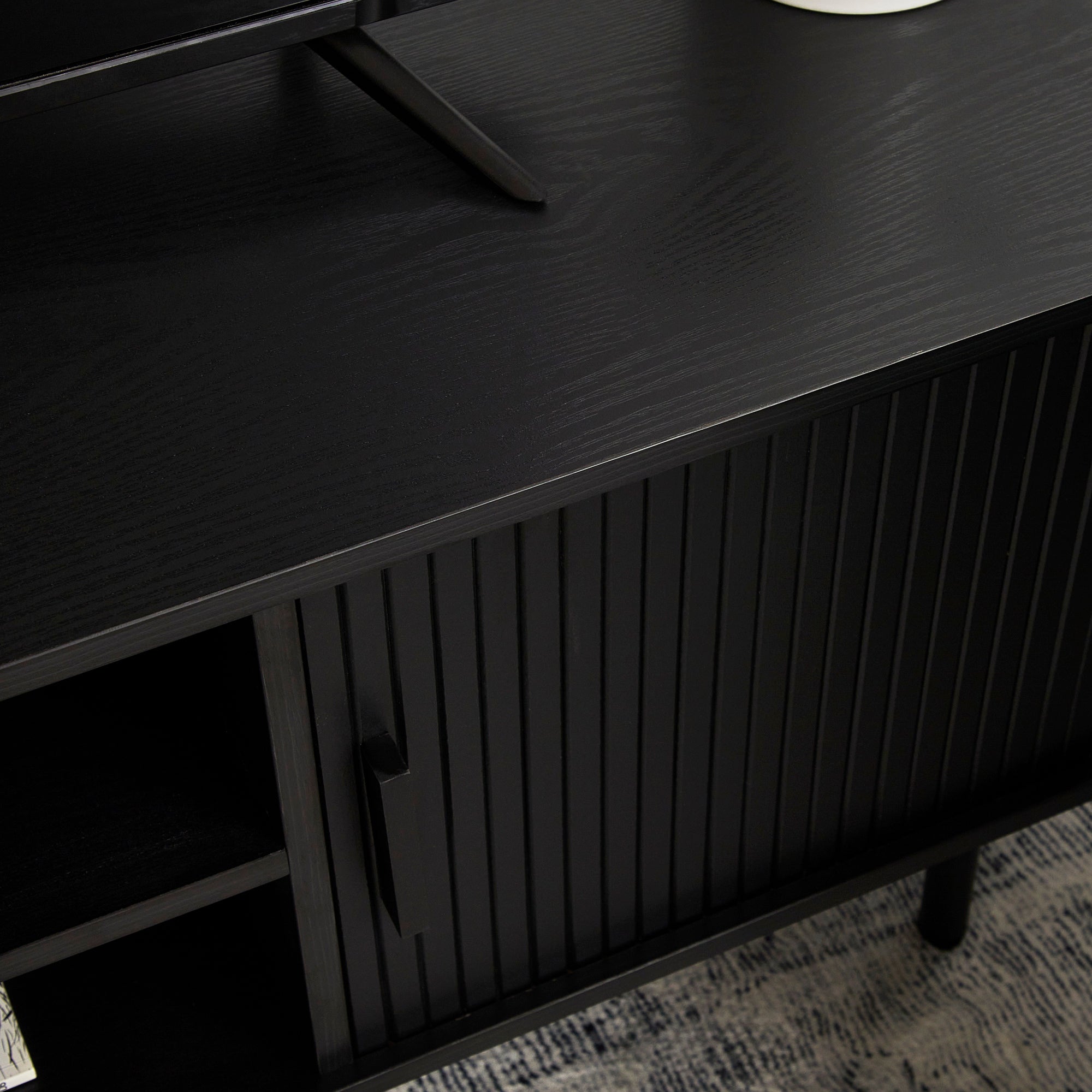 Haven Sliding Door Entertainment Unit Black (140cm)