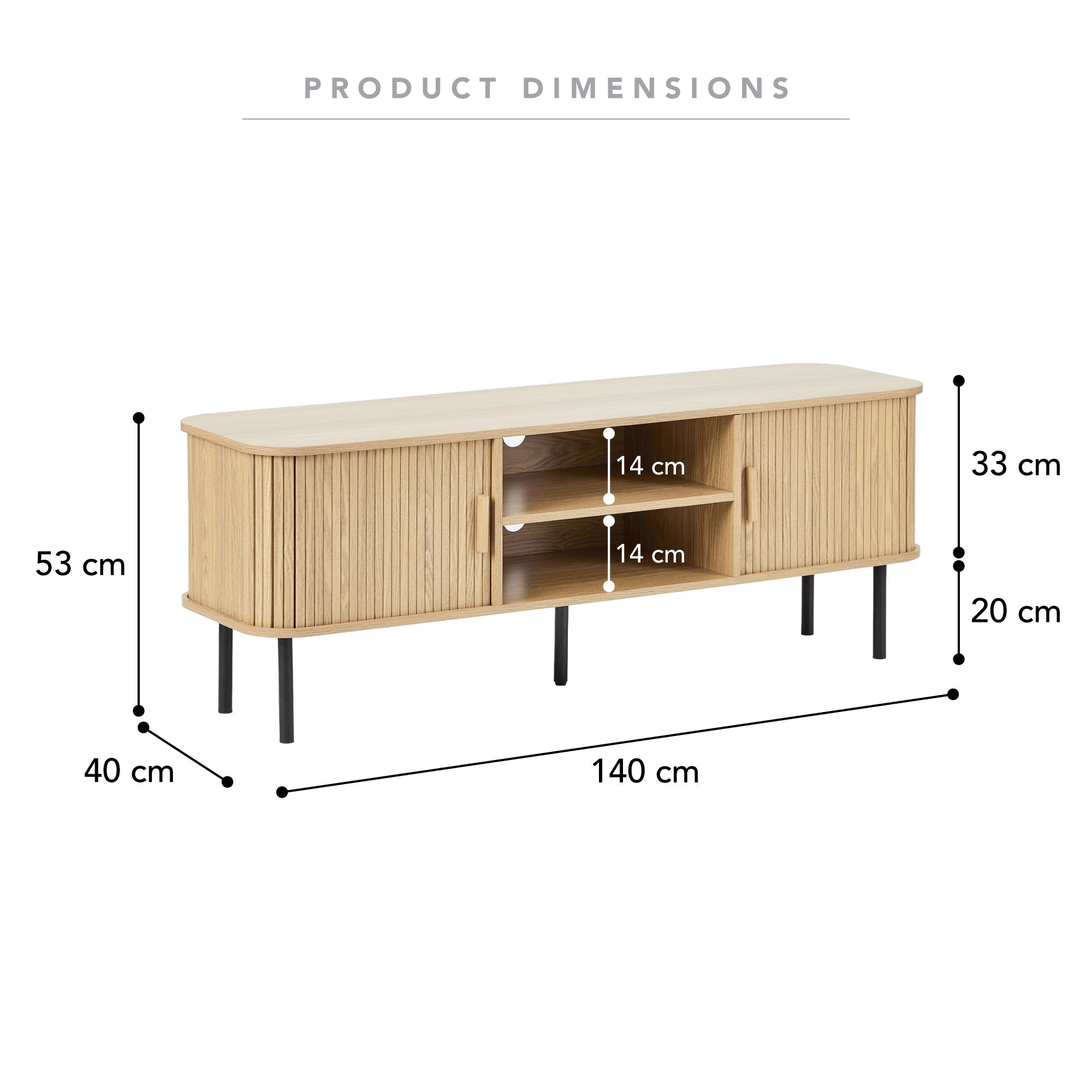 Haven Sliding Door Entertainment Unit Natural (140cm)