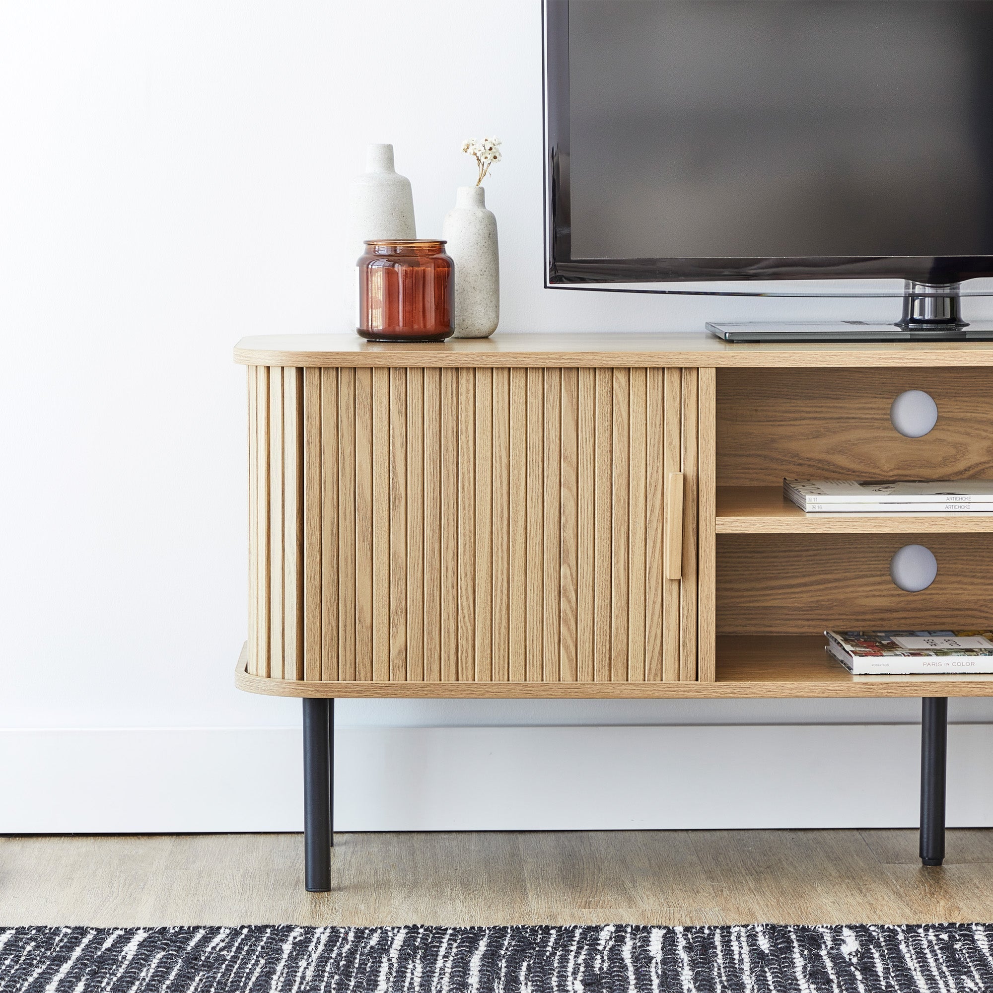 Haven Sliding Door Entertainment Unit Natural (140cm)