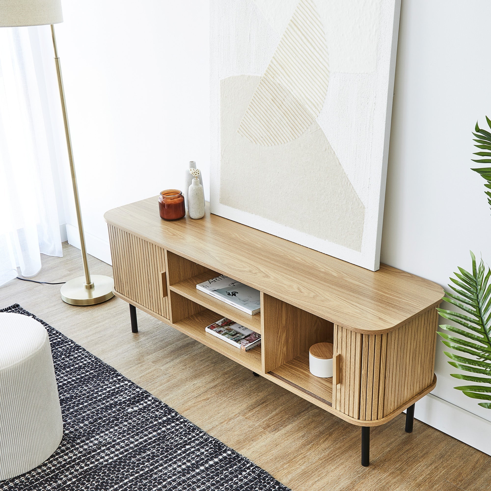 Haven Sliding Door Entertainment Unit Natural (140cm)