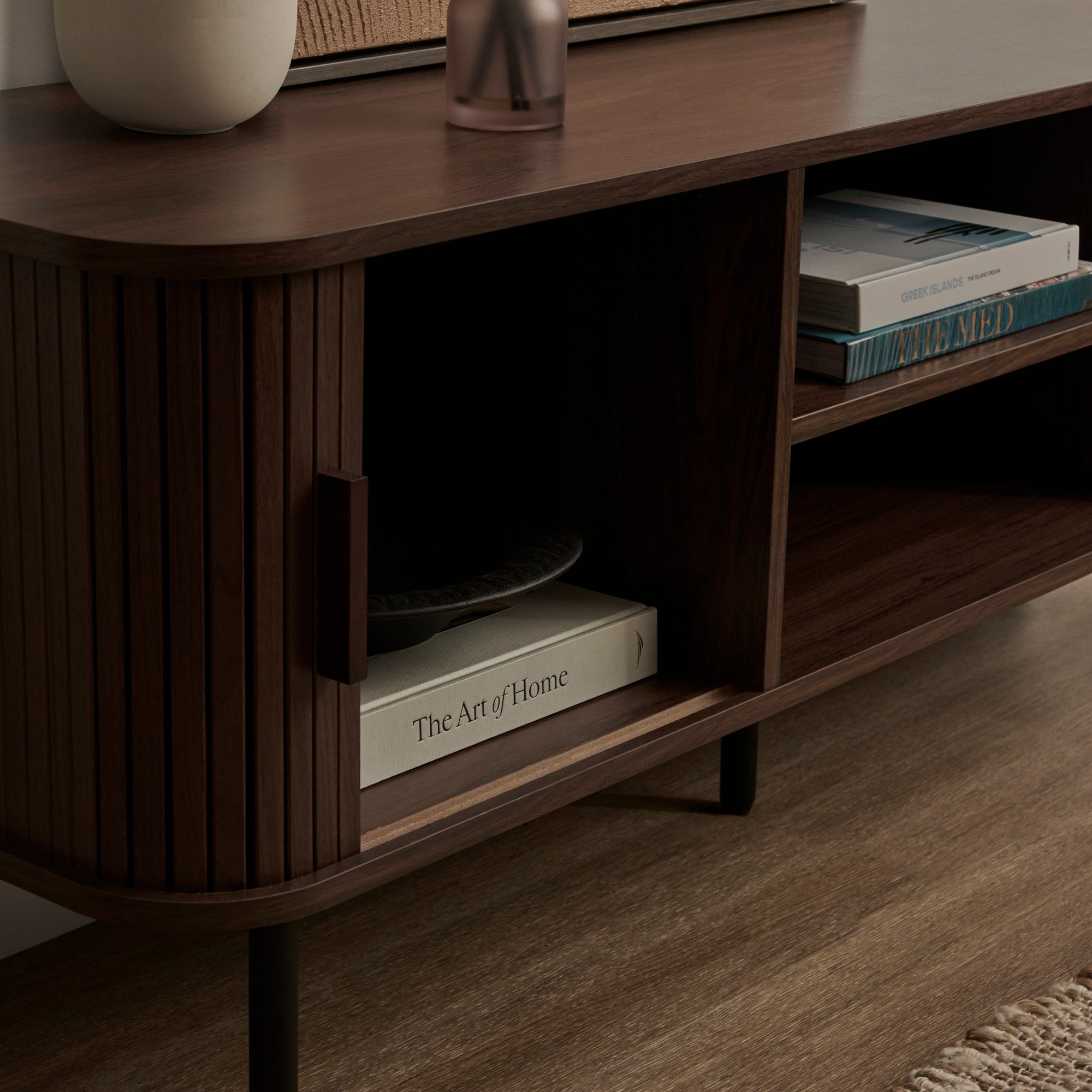 Haven Sliding Door Entertainment Unit Walnut (140cm)