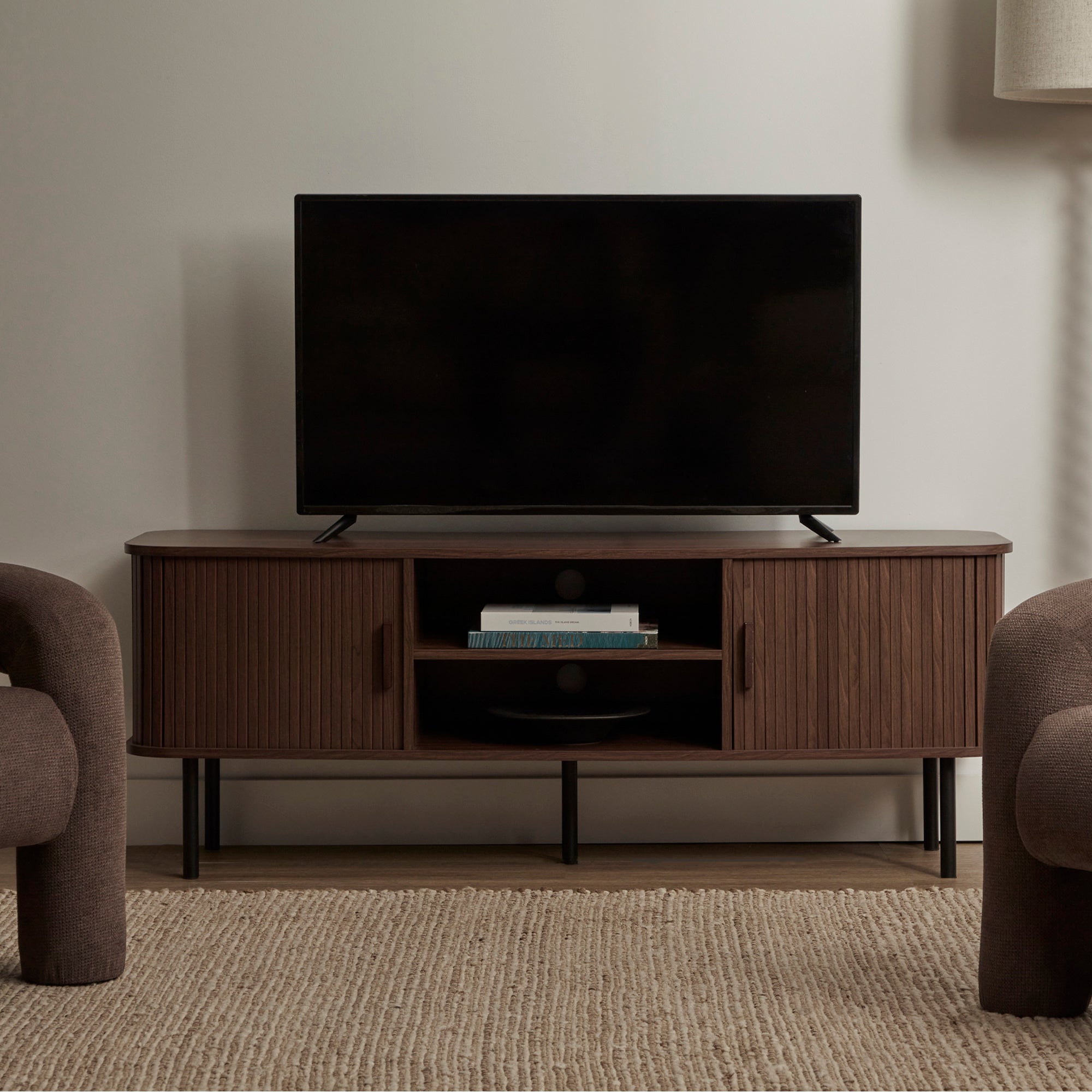 Haven Sliding Door Entertainment Unit Walnut (140cm)