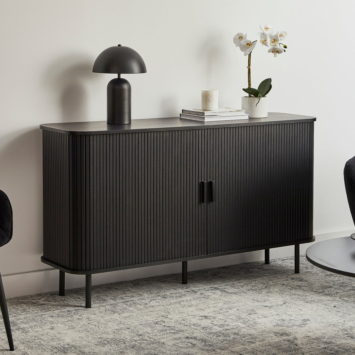 Haven Sliding Door Sideboard Black (140cm)