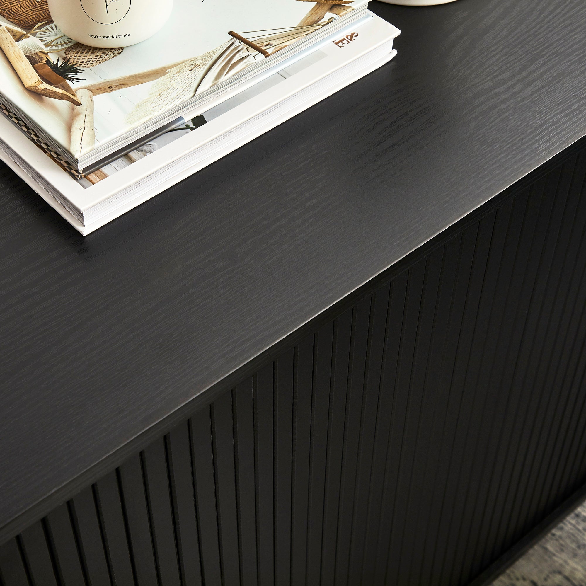 Haven Sliding Door Sideboard Black (140cm)