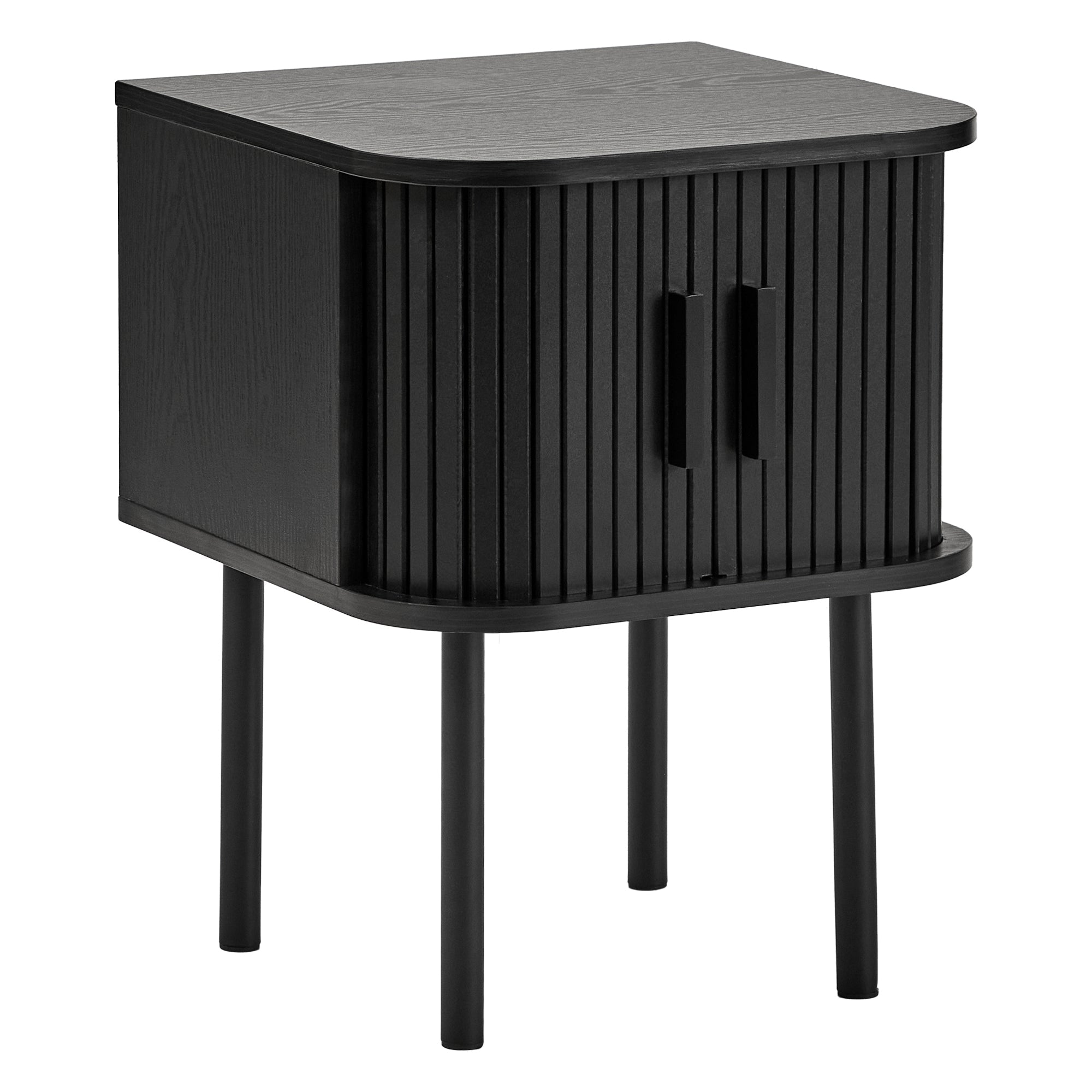 Haven Sliding Door Bedside Table Black