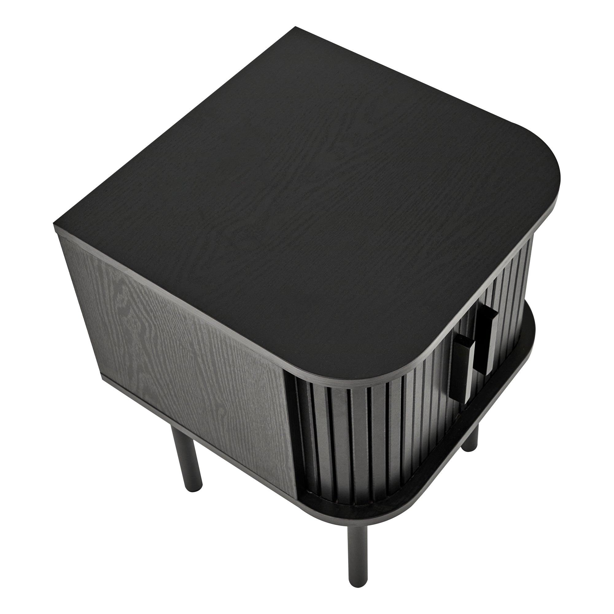 Haven Sliding Door Bedside Table Black