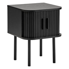 Haven Sliding Door Bedside Table Black