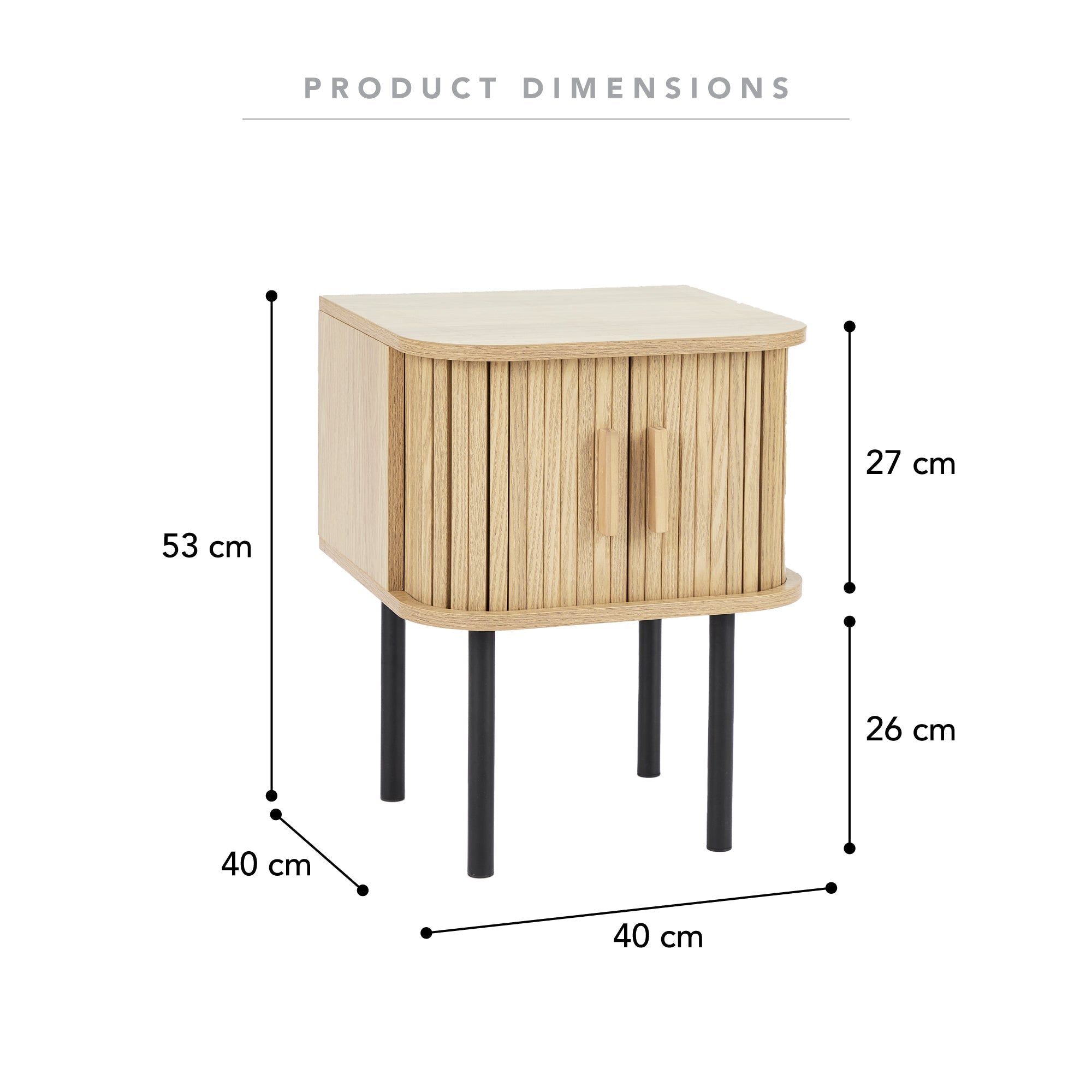 Haven Sliding Door Bedside Table Natural (Set of 2)