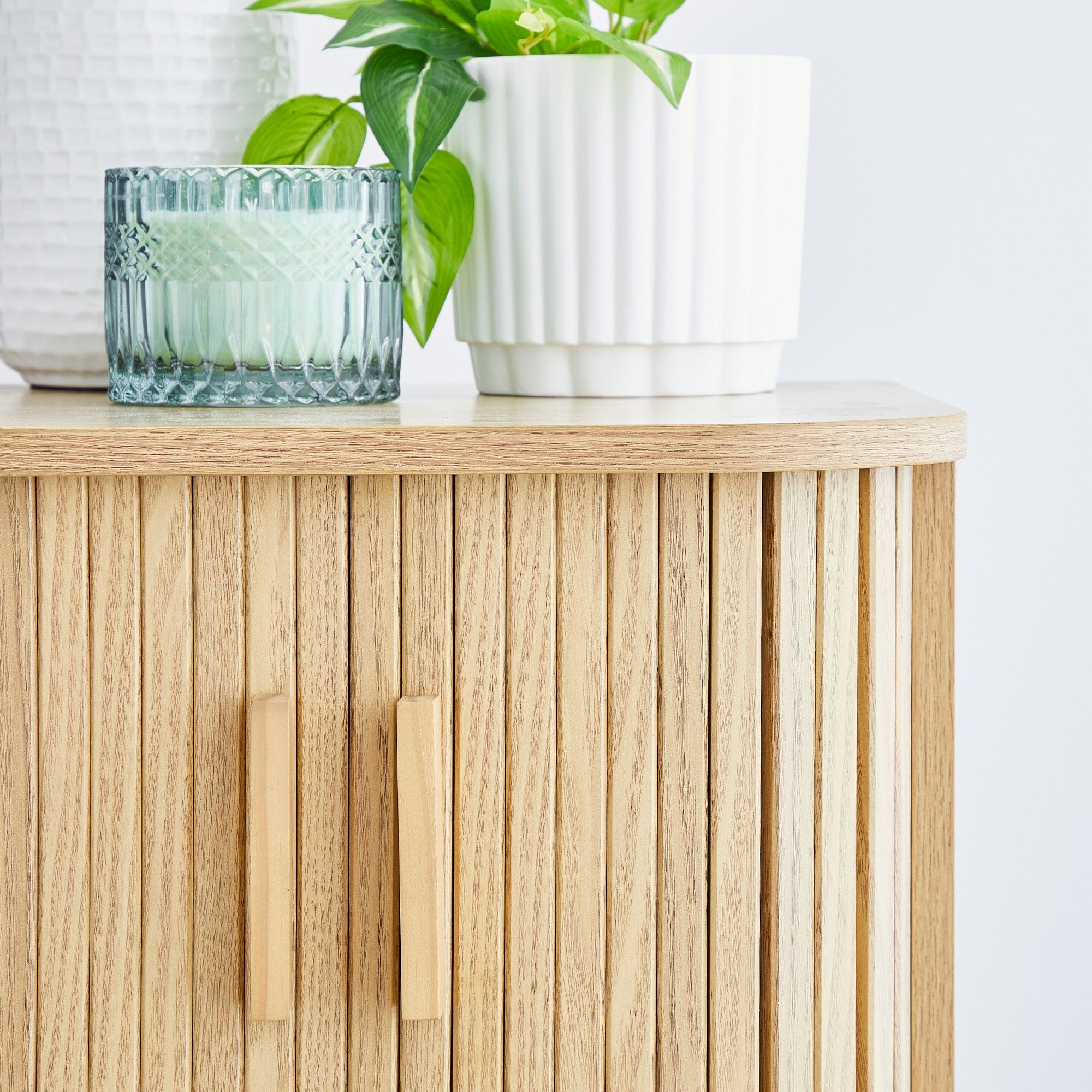 Haven Sliding Door Bedside Table Natural (Set of 2)