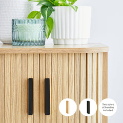 Haven Sliding Door Bedside Table Natural