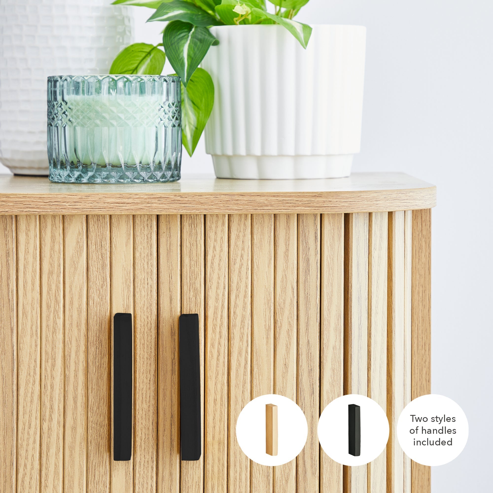 Haven Sliding Door Bedside Table Natural (Set of 2)