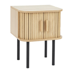 Haven Sliding Door Bedside Table Natural