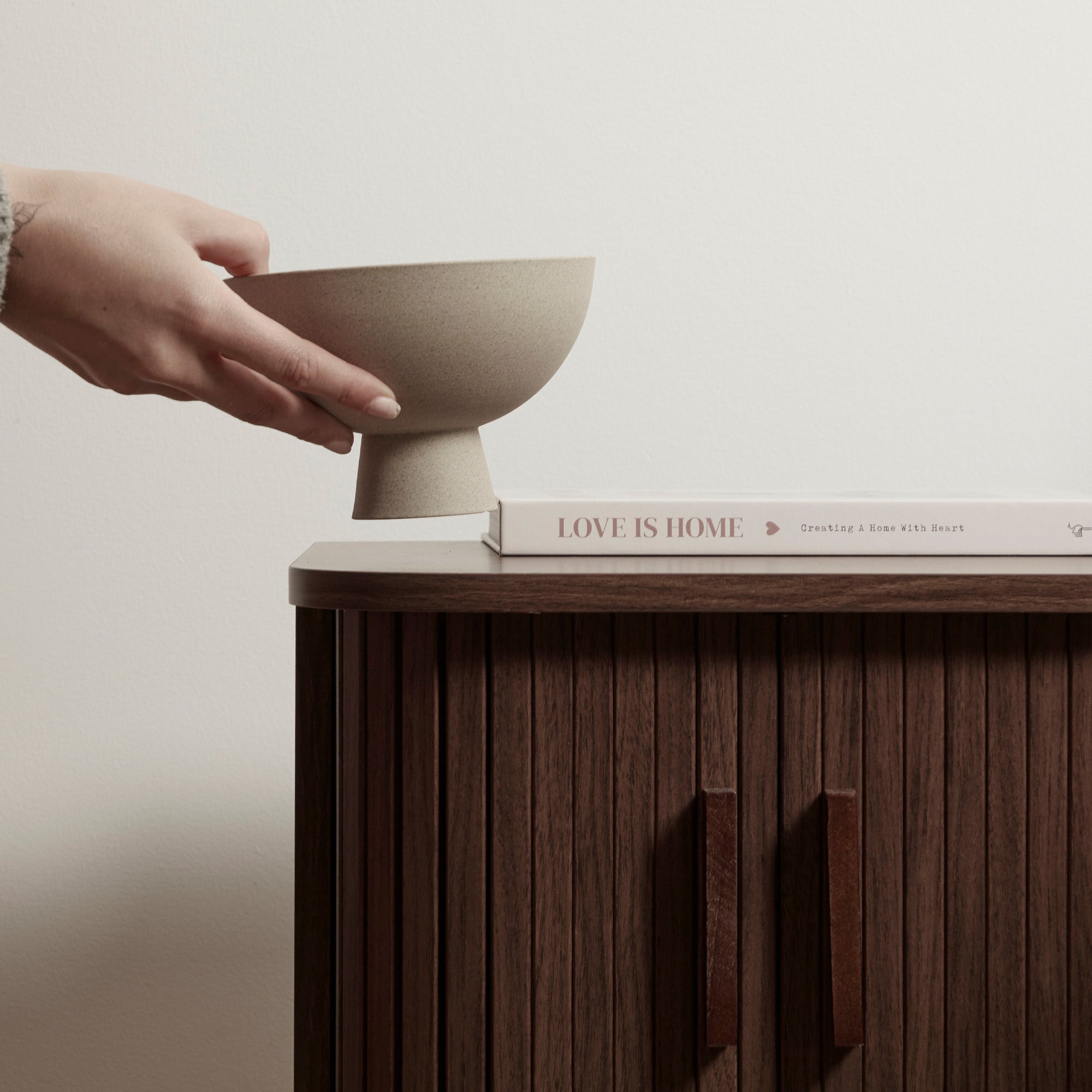 Haven Sliding Door Bedside Table Walnut