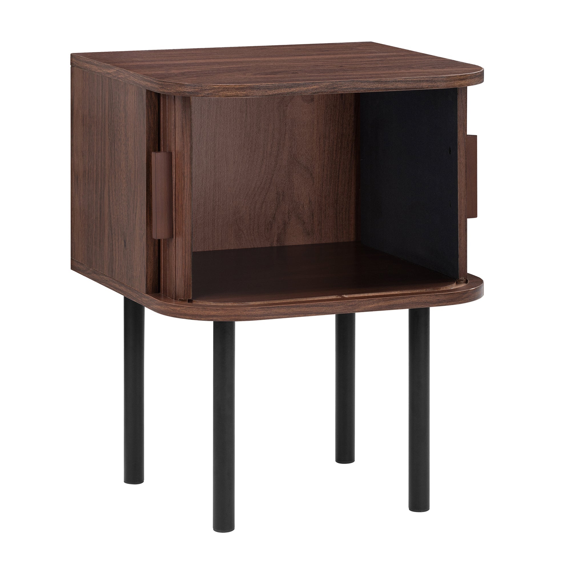Haven Sliding Door Bedside Table Walnut