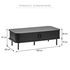 Haven Sliding Door Coffee Table Black