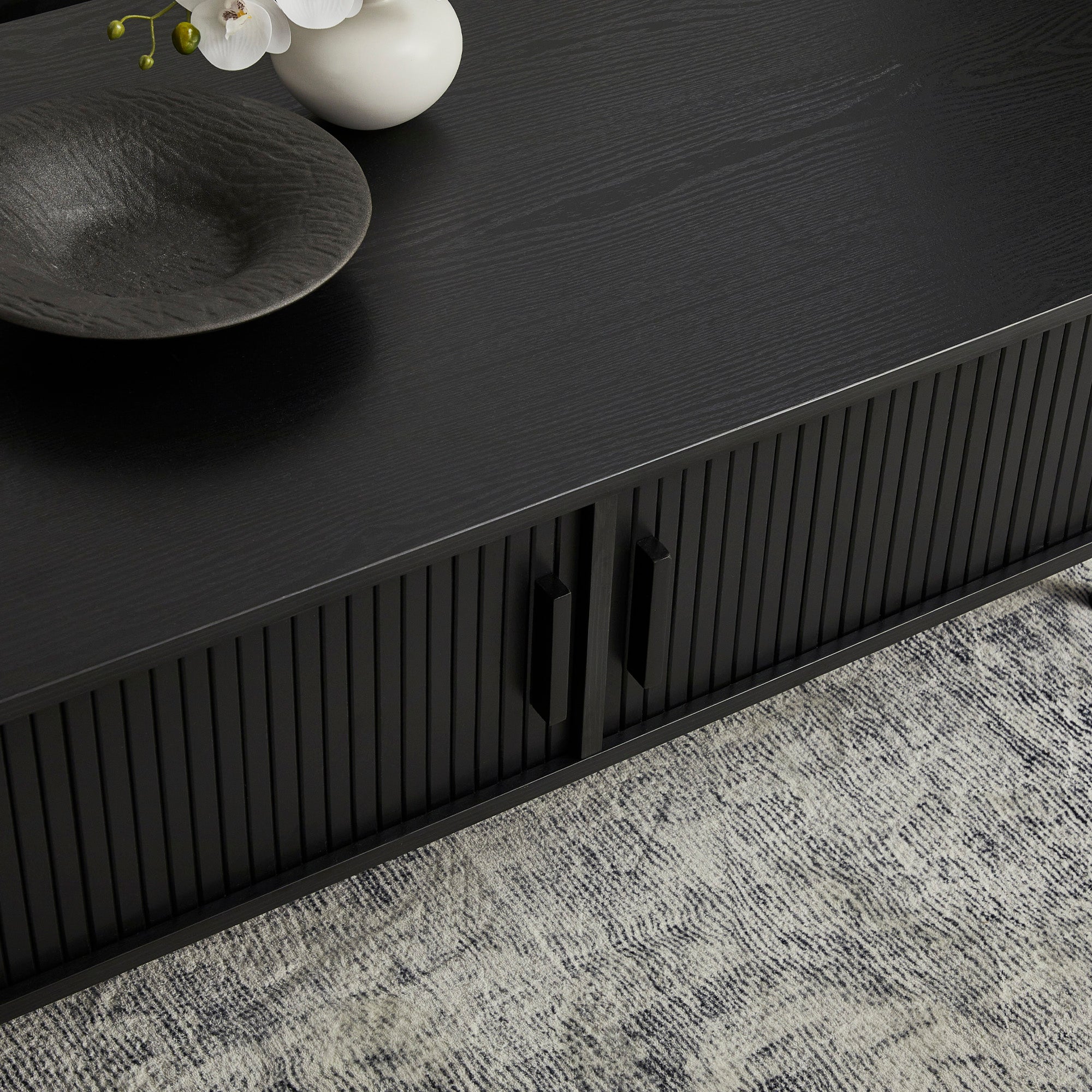 Haven Sliding Door Coffee Table Black